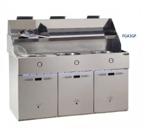 Friteuse à gaz 3 cuves SOFINOR - Réf: FGA3GN - Cuves rondes Ø 400 mm - Capacité 15-18 L_0