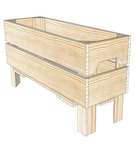 H2 - Caisses en bois jardinières Simply A Box - L18 x H29 x P54 cm - Bois brut ou 6 coloris de lasure à l'eau_0
