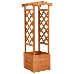 Helloshop26 - Jardinière à treillis avec arche 49 x 39 x 130 cm bois de sapin 02_0000873 - 3000072081539_0
