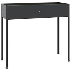 Helloshop26 - Jardinière bac lit surélevé plantes fleurs terrasse jardin 100,5 x 40,5 x 90 cm acier galvanisé anthracite 02_0037290 - 3000214041780_0