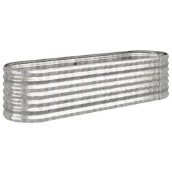 Helloshop26 - Jardinière bac lit surélevé plantes fleurs terrasse jardin de jardin acier enduit de poudre argenté Argent 02_0039709 - 3000218545208_0