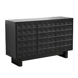 Oviala Business Buffet 3 portes moderne rectangulaire L124 cm noir - noir Bois massif 113593_0