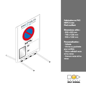 Panneau de chantier sur pied oscillant - PVC HDT 6 mm - Dimensions et options personnalisables_0