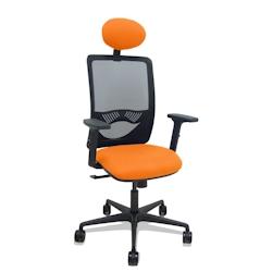 Piqueras y Crespo Silla Zulema sincro malla negra asiento bali naranja brazos 2D ruedas 65mm cabecero - orange multi-matériau 390SM840B308B2DB68R65C_0
