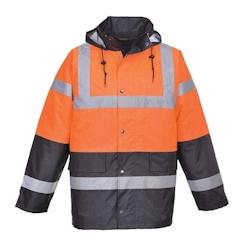 Portwest - Parka de travail bicolore imperméable HV Orange Taille L - L orange polyester 5036108129805_0