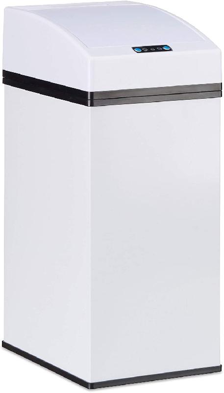 Poubelle automatique cuisine design - capteur avec couvercle et seau intérieur 7 litres - blanc - 13_0002322_0