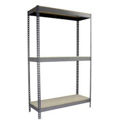PROREGAL Étagère pour charges lourdes WOOD BEAST THREE | HxLxP 150x150x75cm | 3 niveaux | Charge du compartiment 600kg | Gris - gris métal PR_RS15-112_0