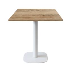 Restootab - Table 70x70cm - modèle Round blanc chêne slovène - marron TB-ROU1-7070M-CH.SLO_0