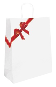 Sac papier kraft - Noeud de Noël « Bow » - 2 dimensions disponibles - Fabrication européenne_0