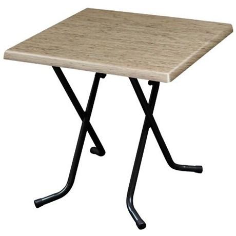 TABLE DE TERRASSE PLIANTE ALSACE BAMBOU PIED NOIR 60 X 60 CM