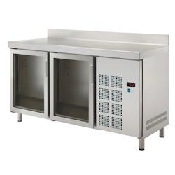 Table froide 2 portes vitrées - 1500x600x850 mm - 220 W 230/1V - 75579509 Eurast - inox 75579509_0