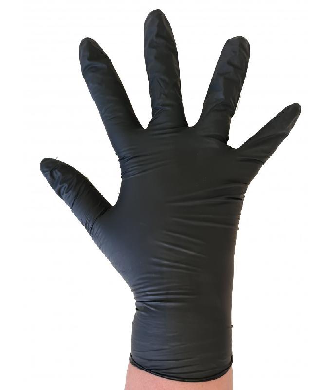 100 gants d'examen à usage unique CE en nitrile noir non poudré - GNNPNR-IM03_S_0
