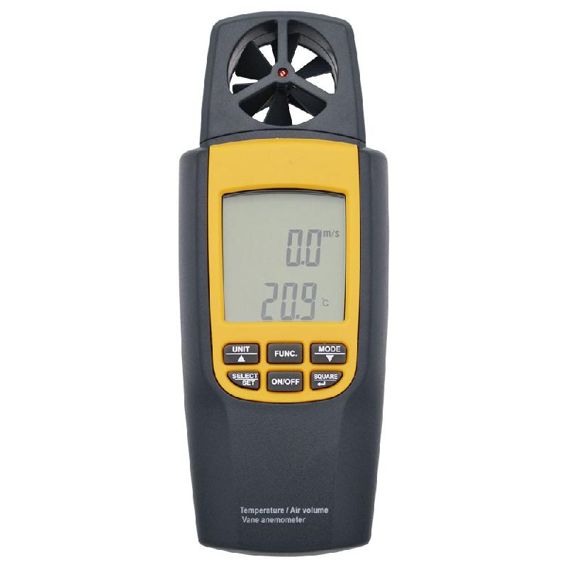 Anémomètre à affichage LCD - mesure vitesse, température et débit d'air - fonctions mini/maxi/hold - Réf : MNA2209_0