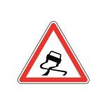Panneau routier AP04021000-A4 - Chaussée glissante - Aluminium avec triple bord et rails compatibles M8/M10_0