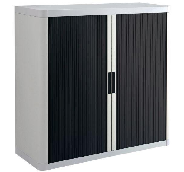 ARMOIRE EASY OFFICE HAUTEUR 104 CM CORPS BLANC RIDEAUX COLORIS NOIR - MANUTAN COLLECTIVITÉS