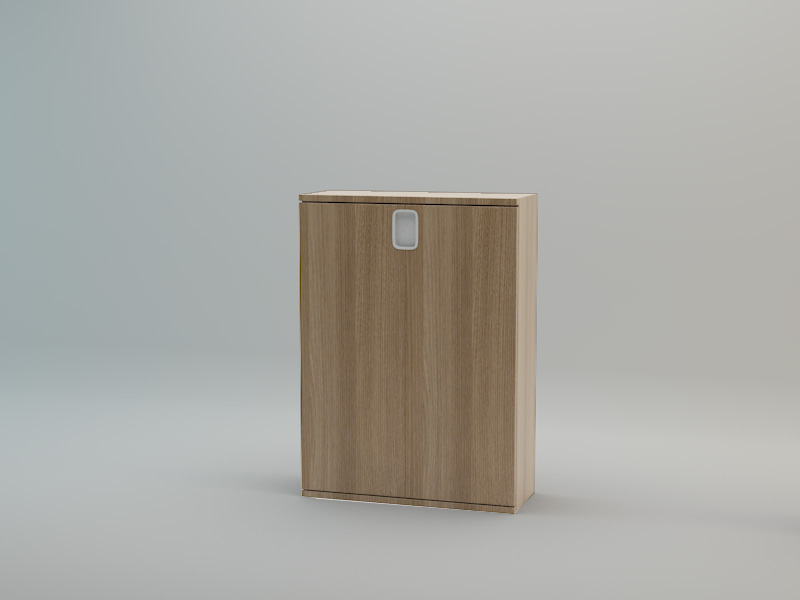 Armoire mi-haute Elite - 1 jeu de portes battantes - 3 étagères - bois mélaminé - coloris acacia clair - 138,3 cm de hauteur_0