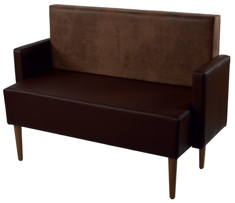 BANQUETTE BISTROT DESIGN BICOLORE PVC MARRON