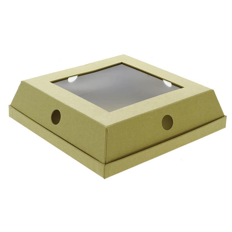 Cloche à fromage Kraft carrée 25x25 -_0