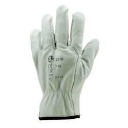 Coverguard - Gants manutention beige souple en cuir tout fleur de vachette EUROSTRONG 2210 (Pack de 12) Beige Taille 8 - beige 3435241022080_0