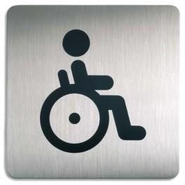 DURABLE PLAQUES DE SIGNALISATION TOILETTES HANDICAPÉS ARGENT MÉTALLISÉ 15X15 CM