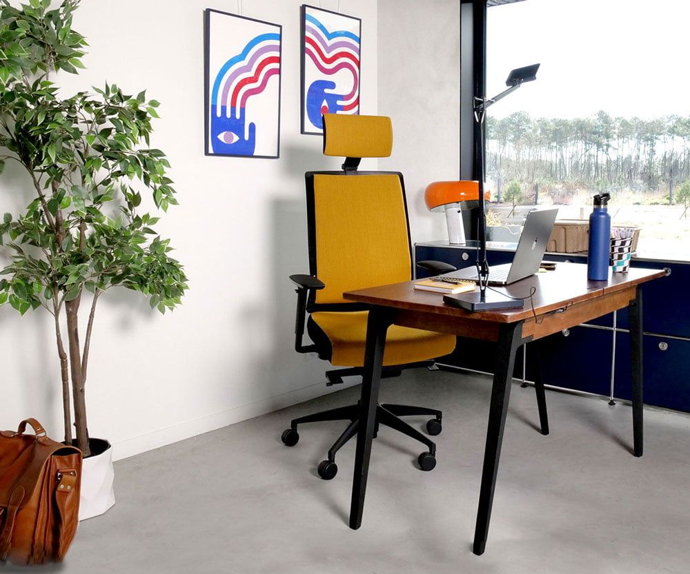 Fauteuil ergonomique de bureau avec mousse à mémoire de forme - ERGOLINE MARCEL - Grand dossier réglable et accoudoirs 4D_0