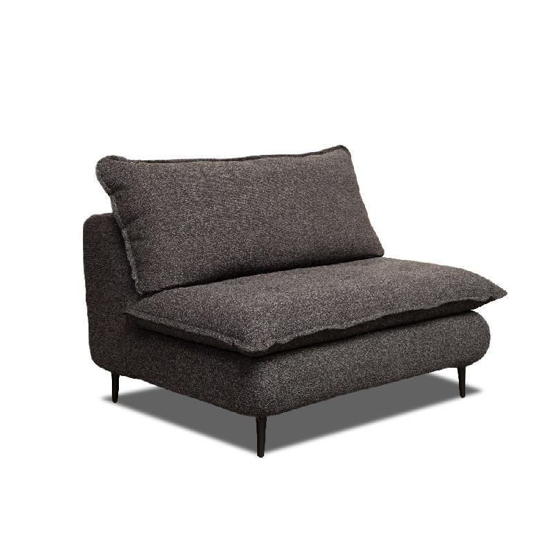 Fauteuil lit convertible express Lisbonne - 70 cm - sommier à lattes RENATONISI - matelas 13 cm - tissu tweed anthracite chiné_0
