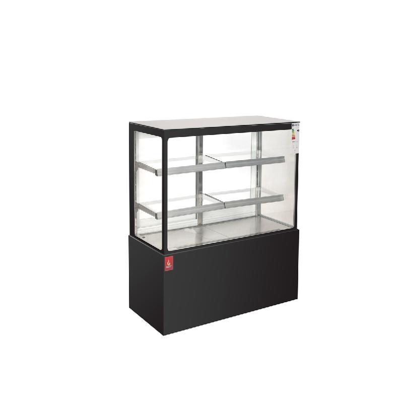 Gasfrit - Vitrine réfrigérée panoramique noire avec 2 étagères 1500 x 660 x 1200 mm - noir Verre en cristal GFH105_0
