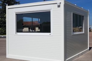 Guérite modulaire 4m x 3m - Grandes ouvertures + volets roulants - STM MODULES_0