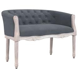 Helloshop26 - Banc banquette 98 x 56 x 69 cm velours gris foncé 02_0010538 - 3000580182728_0