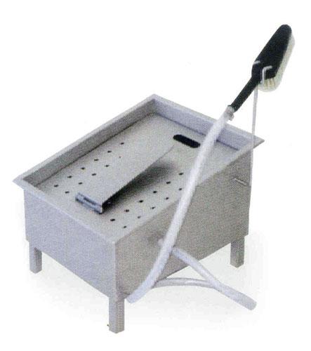 Lave-bottes manuel en acier inoxydable - Fonctionnement à pédale avec brosse manuelle_0
