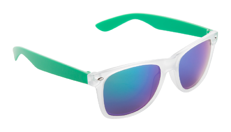 Lunettes de soleil en plastique - protection UV400 - monture transparente - branches colorées - verres métalliques_0