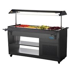 Polar Buffet réfrigéré roulant 4 x GN 1/1, en acier noir, 175 W, 220 V - MONO - 5050984806056_0