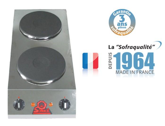 Réchaud électrique professionnel - 2 plaques rondes en profondeur - diamètre 220 mm - 27154SP - 4000W_0