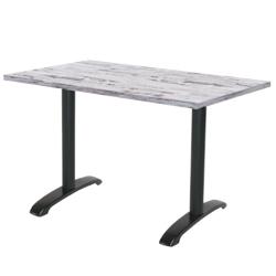 Restootab - Table 120x70cm - modèle Bazila chêne islande - blanc fonte 3701665200374_0
