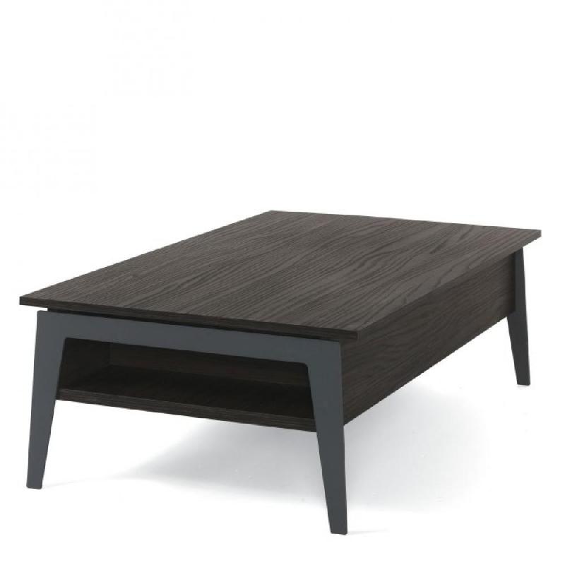 TABLE BASSE RELEVABLE EN  NOYER FONCÉ BRIGHTON 2 AVEC PIÉTEMENT GRIS ARDOISE 110X70CM_0