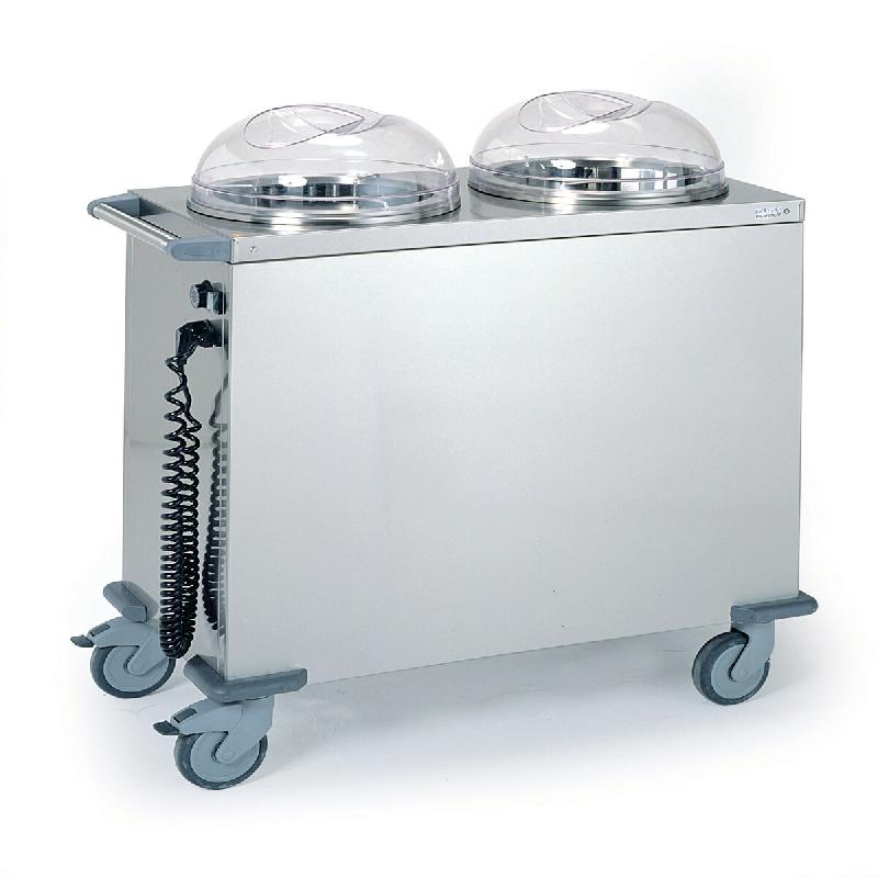 Tournus CHARIOT ASSIETTES NIVEAU CONSTANT chariot chauffant 2 piles d'assiettes, avec couvercle pour assiettes diam. 215 à 320 mm - inox 808177_0
