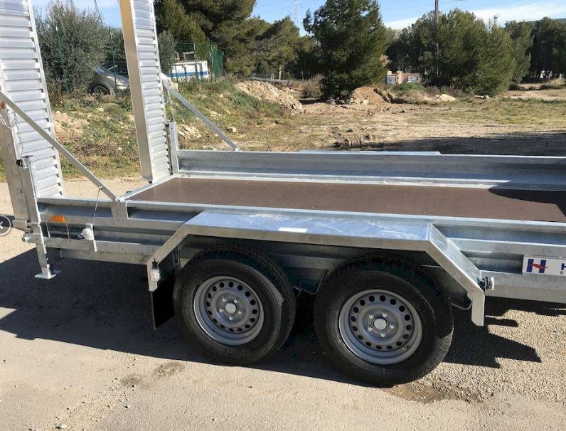 TPF 3502 35 - Remorque porte-engins Hubière 3T5 - Double essieux, charge utile 2690 kg, galvanisée à chaud