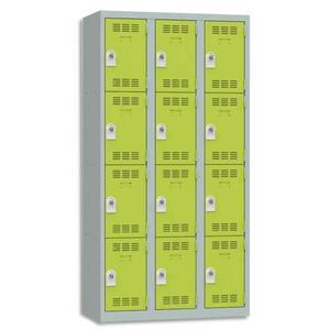 Pierre henry vestiaire 4 cases + 3 colonnes - dimensions : l90 x h180 x p50 cm gris perle anis_0