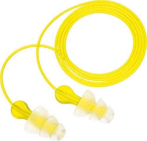 3M OREILLE PN01005 - Bouchons d'oreille avec triple brides, 29 dB, vinyle cordon, jaune (L)_0
