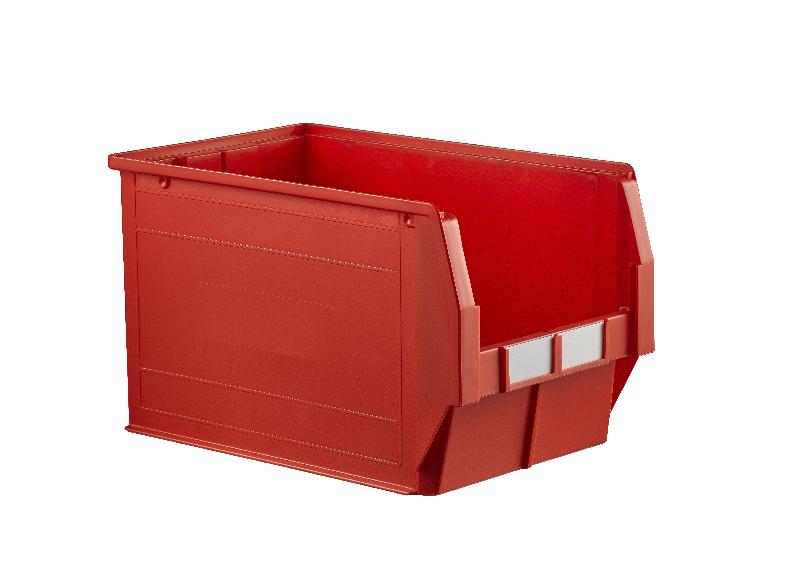 Bac plastique à bec 42 litres rouge - gerbable, empilable et résistant aux acides et solvants_0