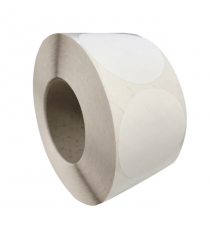 Étiquettes rondes diamètre 75mm - Papier acquerello blanc - Bobine échenillée de 1000 étiquettes_0