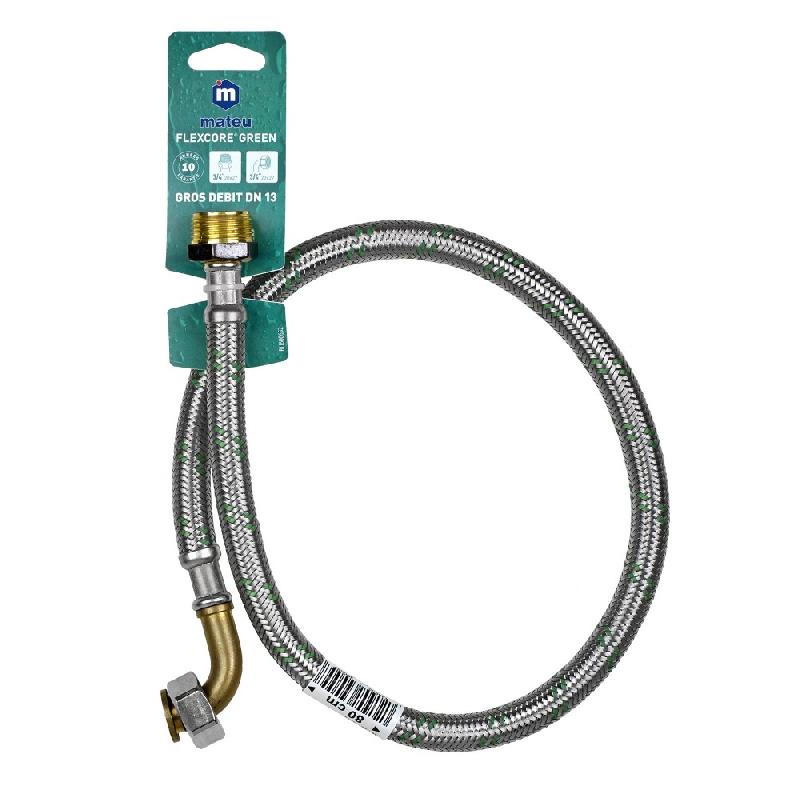 Flexible de raccordement 80 cm mâle/femelle 20 x 27 - Polyéthylène, inox, DN13 - Garantie 10 ans_0