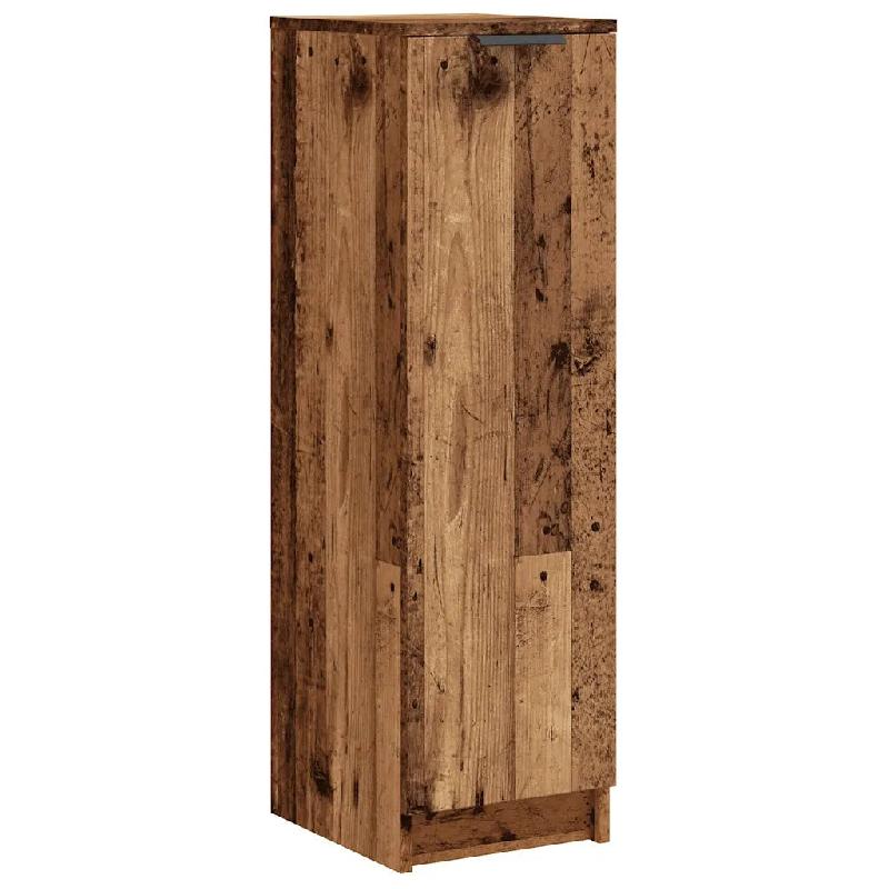 Helloshop26 - Armoire à chaussures vintage avec porte rangement pratique 29,5 x 35 x 100,5 cm en bois d'ingénierie vieux bois 02_0050992 - Bois mass_0