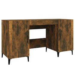Helloshop26 - Bureau table poste de travail meuble d'ordinateur informatique étude chêne fumé 140 x 50 x 75 cm bois d'ingénierie 02_0023580 - 3000_0