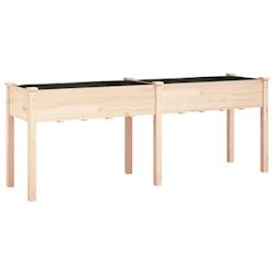 Helloshop26 - Jardinière bac lit surélevé plantes fleurs terrasse jardin avec doublure 203 x 53 x 76 cm bois massif de sapin marron 02_0038127 - 30_0
