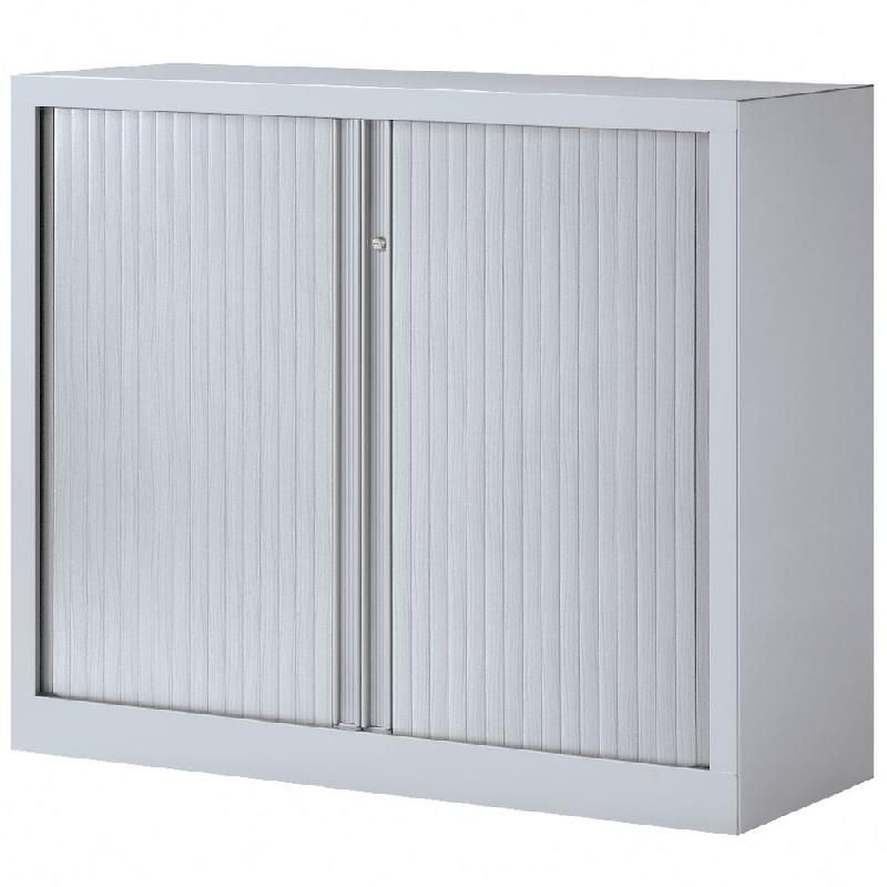 JPG ARMOIRE MÉTAL MONOBLOC NF ENVIRONNEMENT - A RIDEAUX - H. 100 X L. 120 CM - CORPS ALUMINIUM  - RIDEAUX ALUMINIUM