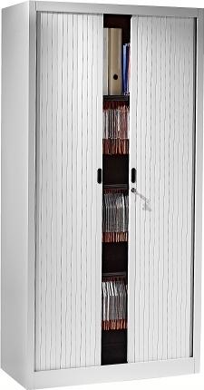 ARMOIRE MÉTAL PORTE RIDEAUX PVC LARGEUR 90 CM HAUTEUR 180 CM COLORIS BEIGE - MANUTAN COLLECTIVITÉS
