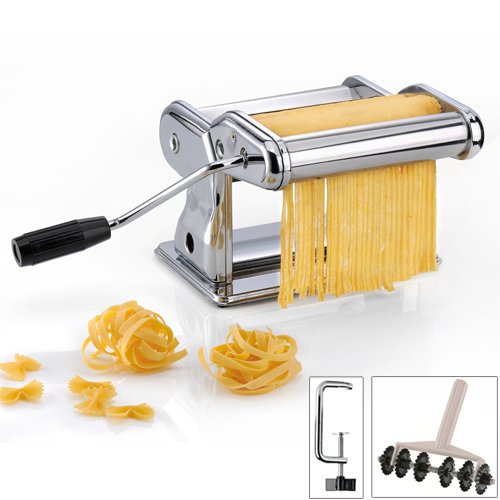 Machine à pâtes Pasta Perfetta Gefu - acier inoxydable - 3 types de pâtes : lasagnes, tagliatelles, taglioni_0