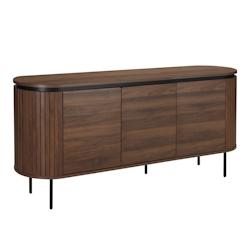 Oviala Business Buffet 2 portes moderne rectangulaire L160 cm bois foncé - marron Bois massif 113646_0