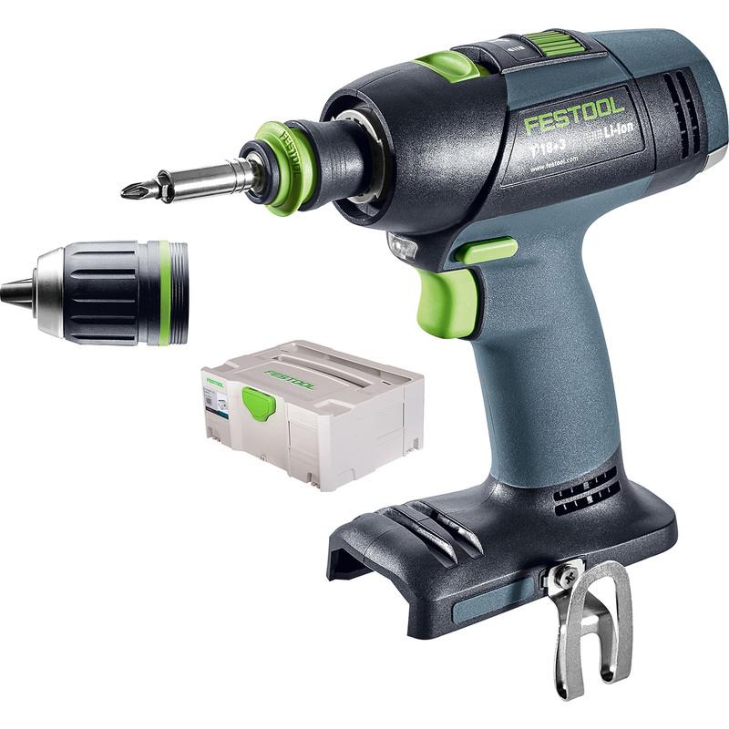 PERCEUSE VISSEUSE SANS FIL FESTOOL T18+3 LI BASIC (MACHINE SEULE) 18V LI-ION